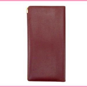 Cartier Wallet Purse Long Wallet Mastline Red Woman Authentic Used